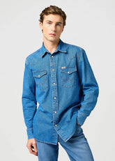 Męska Koszula Jeansowa Wrangler Western Shirt Cool Medium 112362373